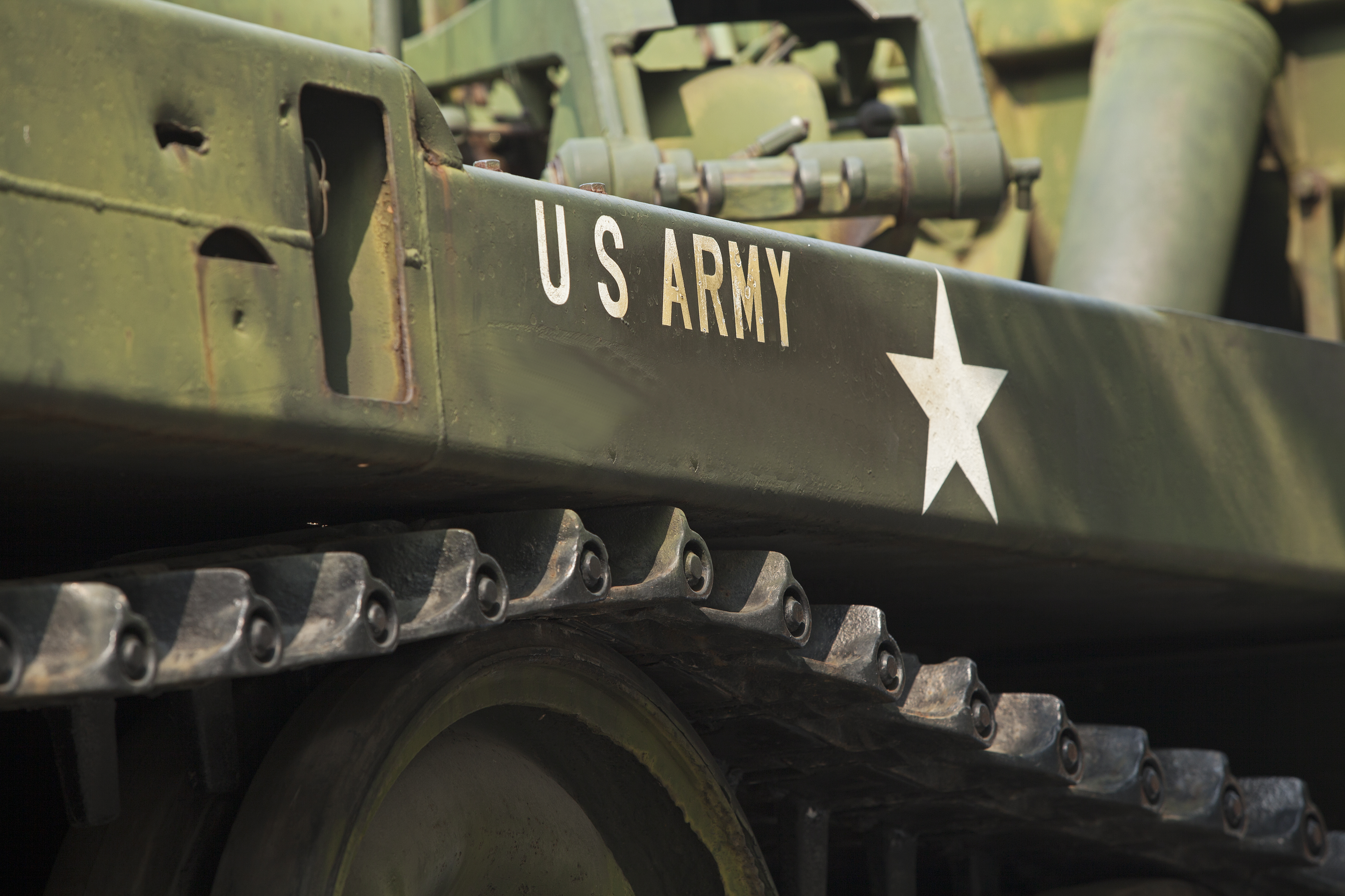 Tank close-up with text US Army on it Tank close-up with text US Army on it