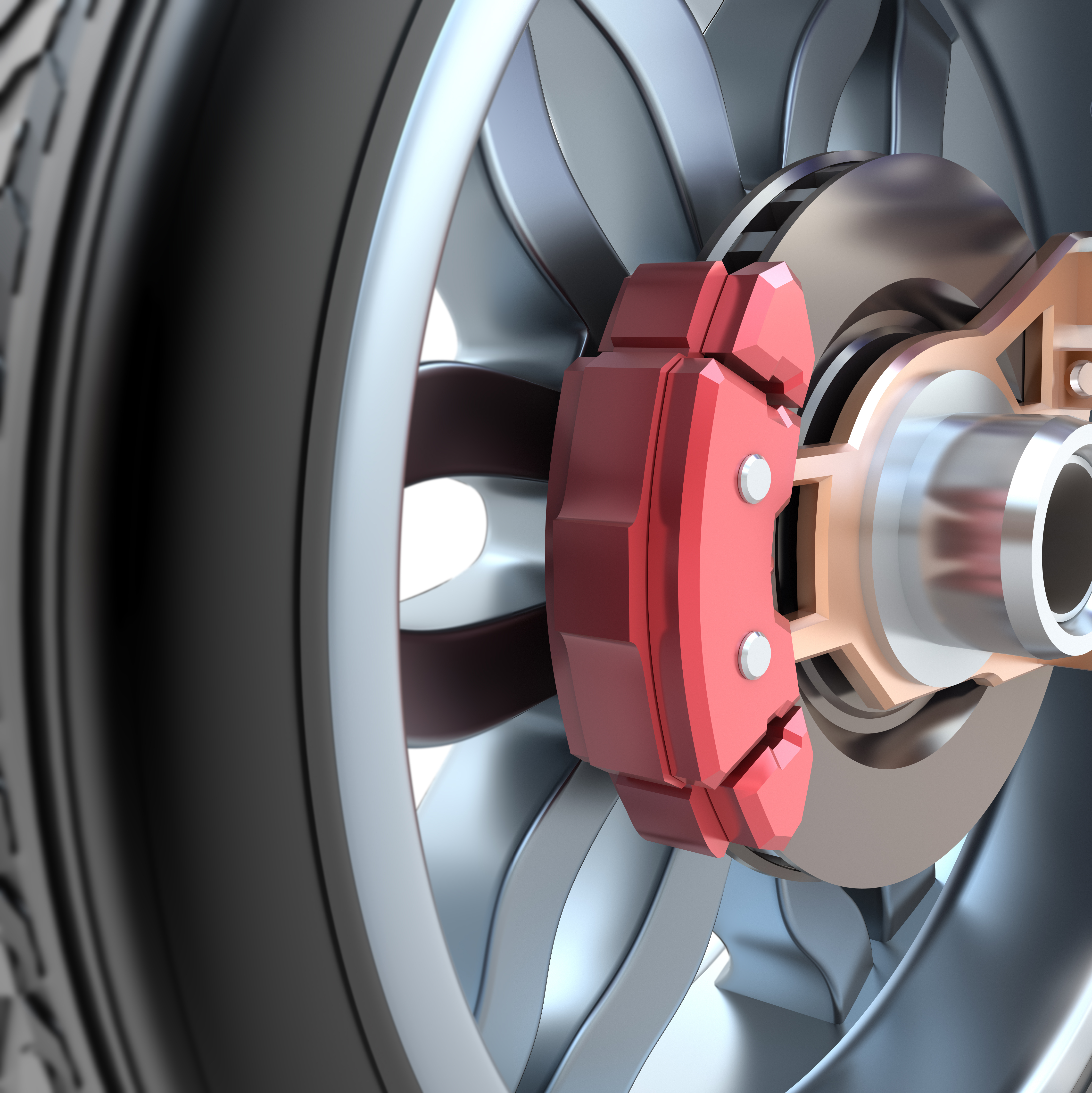 Wheel and brake pads Wheel and brake pads