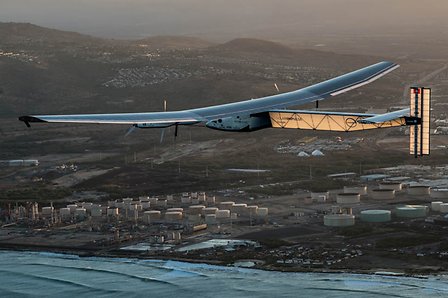 Solar Impulse from takeoff from Hawaii
