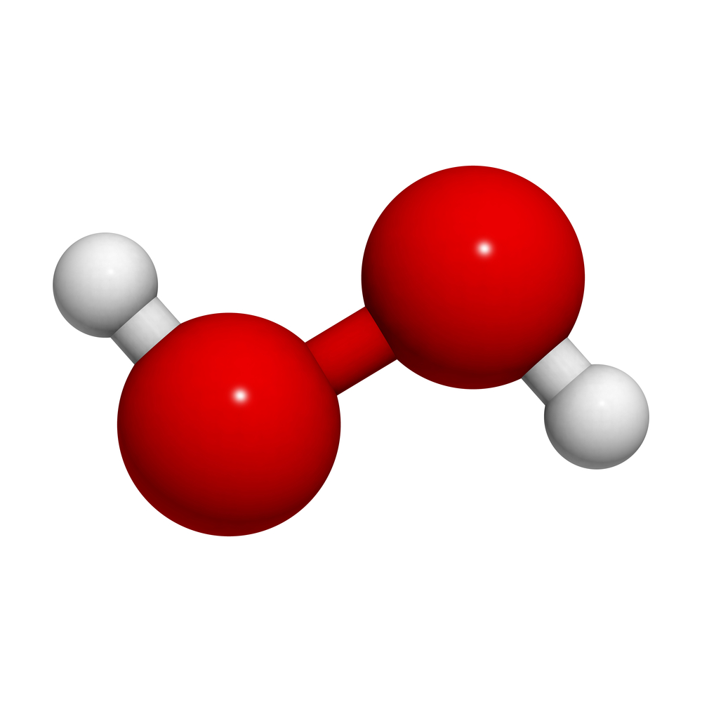 Hydrogen peroxide (H2O2) molecule Hydrogen peroxide (H2O2) molecule