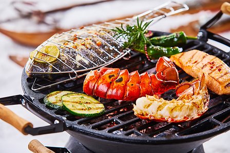 barbecue with seafood grilling