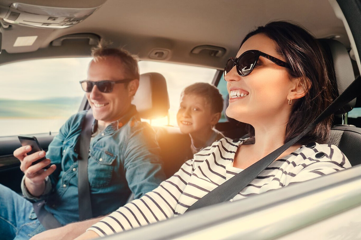 Family in a car