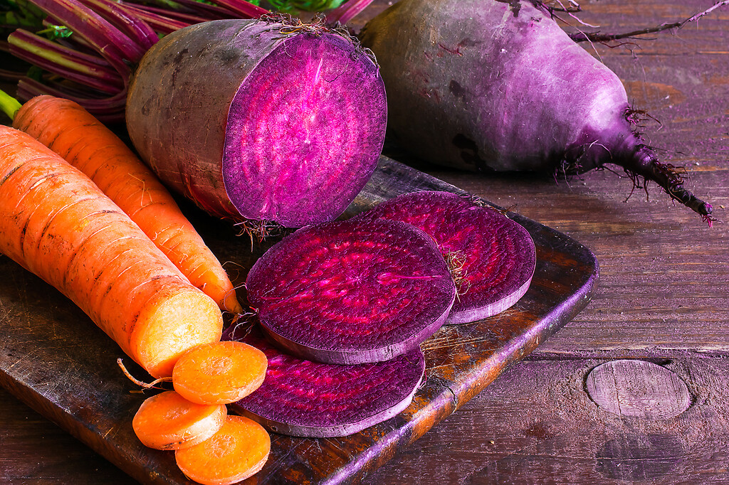 coloured vegetables