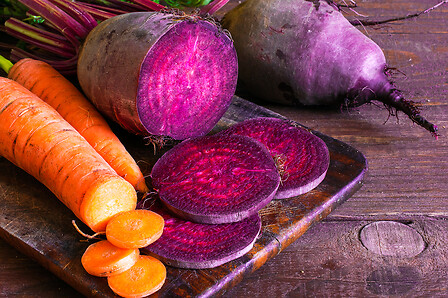 coloured vegetables