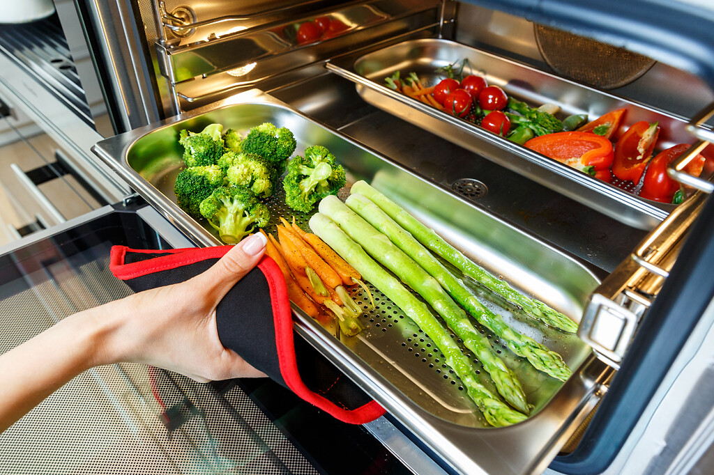 vegetables and steam oven