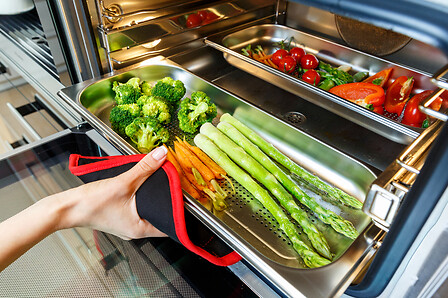 vegetables and steam oven