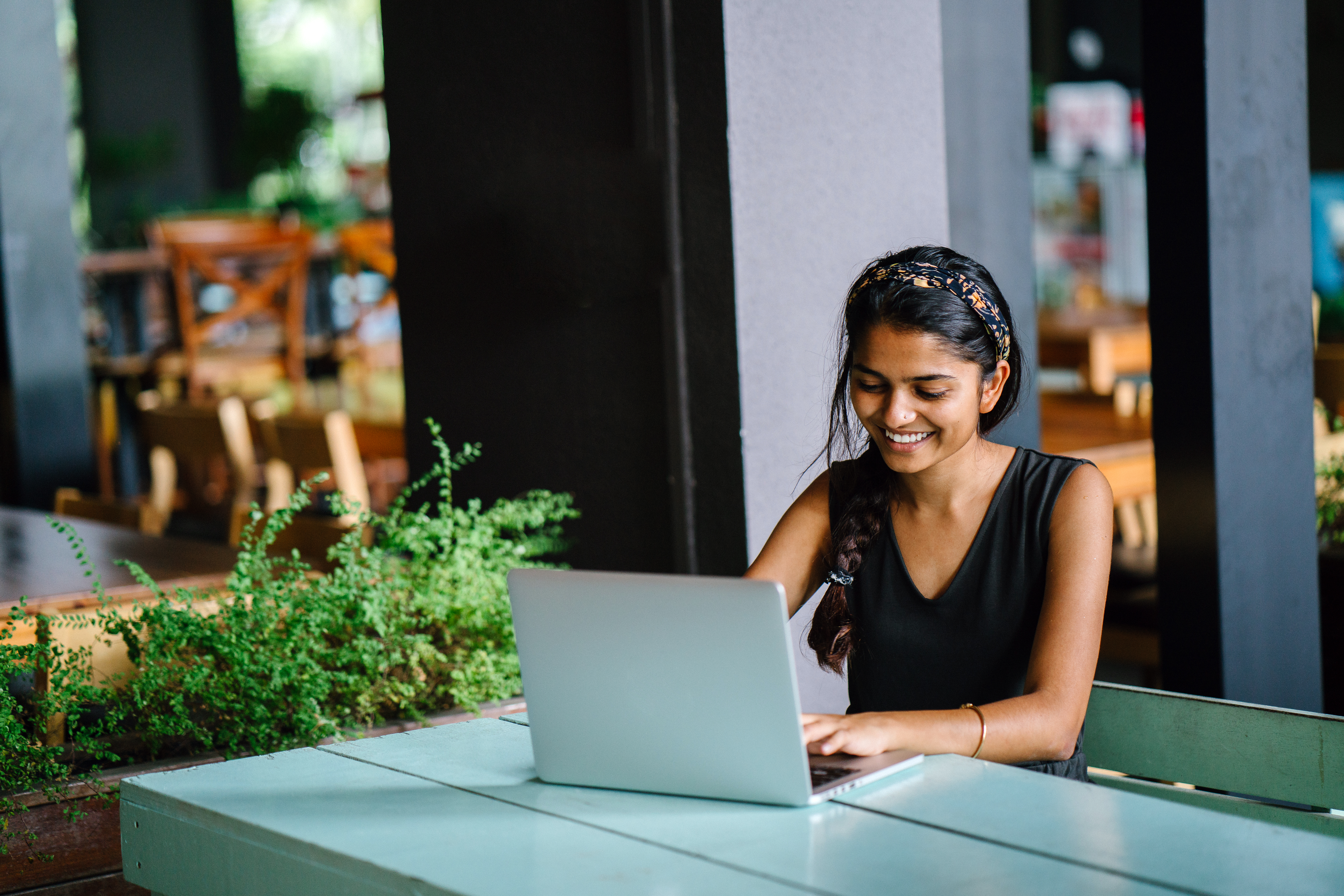Woman front laptop Woman front laptop