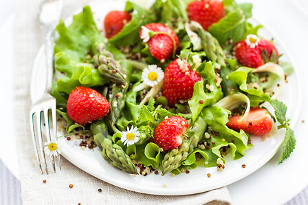 Asparagus and strawberries
